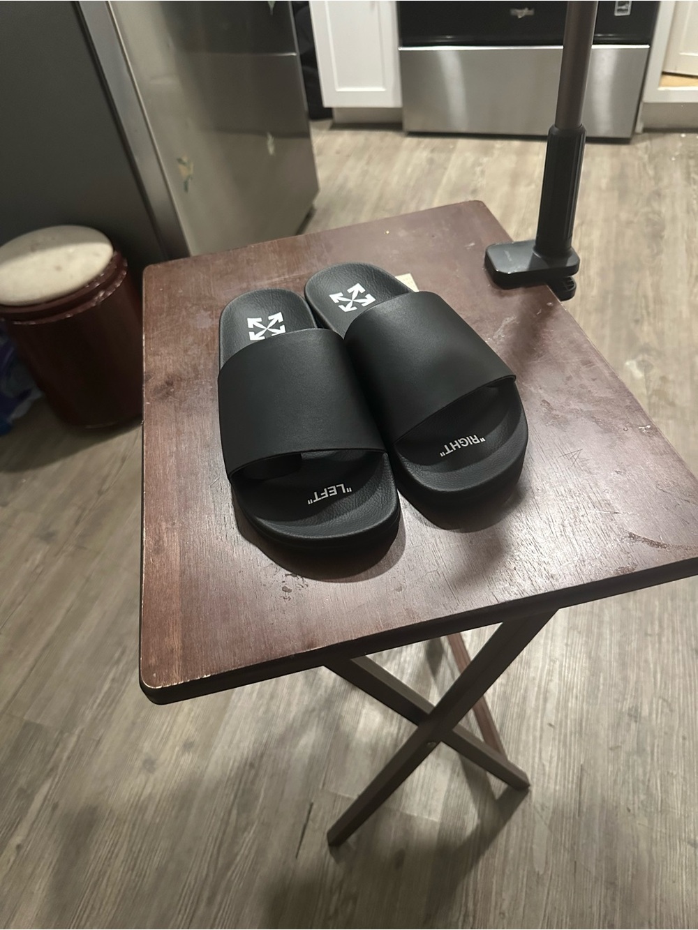 Off-White Black Slide Sandals with Signature Arrow Logo